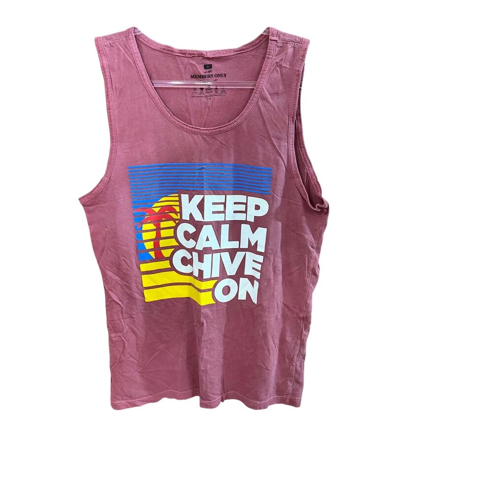The Chive Members Only Graphic Tank Mens Medium Keep Calm Chive On Summer KCCO